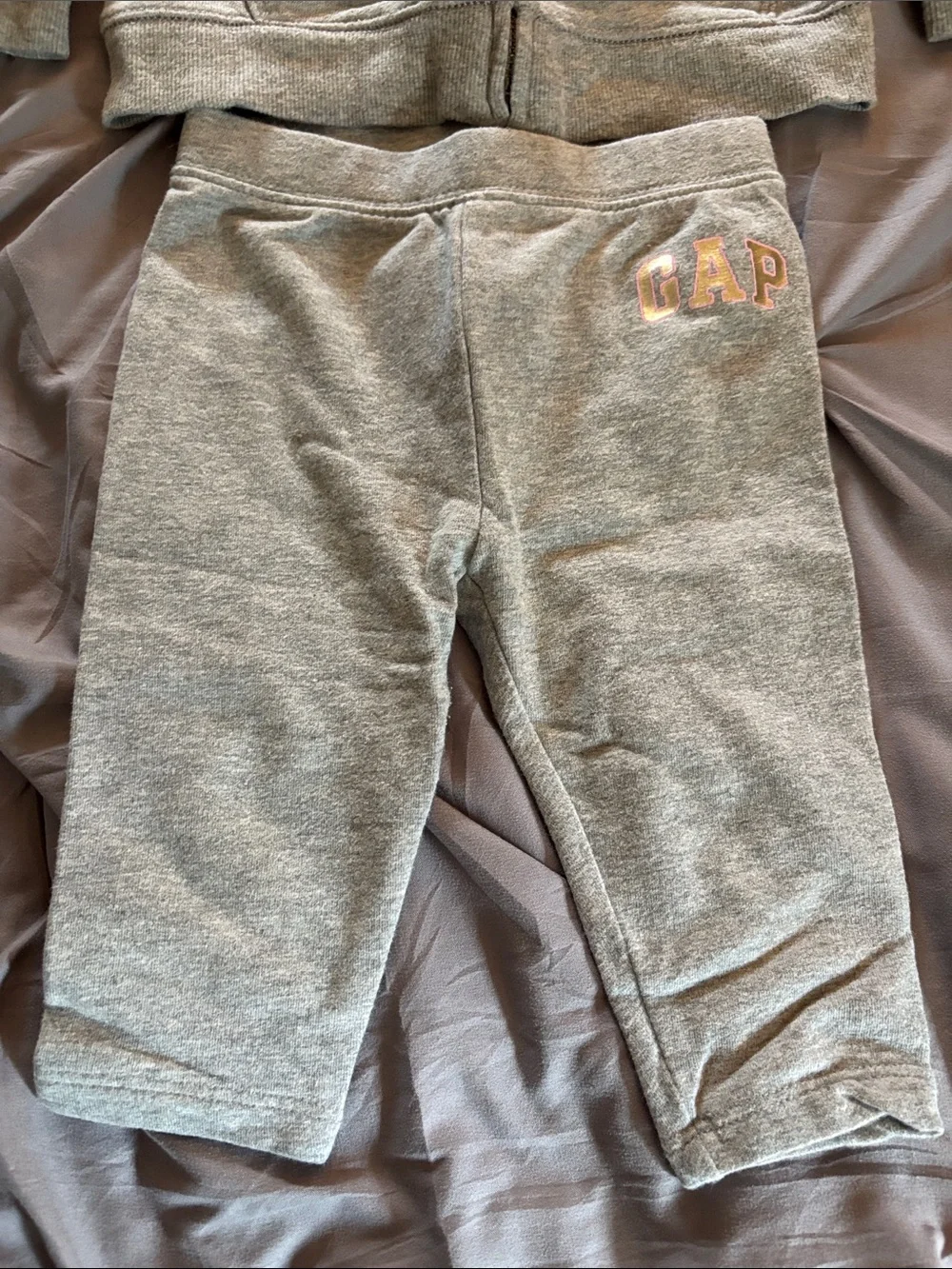 GAP / Disney collab Gray Minnie Mouse Hoodie & Joggers Set with Pink Accents